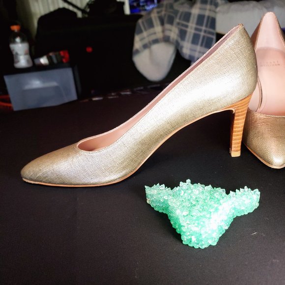 Stuart Weitzman Miami Topo Summer Linen Pump with hurrache stacked heel - Picture 3 of 8